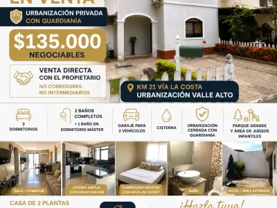 ✨ ¡HERMOSA CASA EN VENTA! 🏡✨ Cómoda, amplia en valle alto Vía la costa❤️